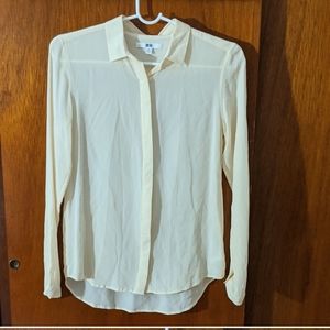 100% silk ivory long sleeves shirt